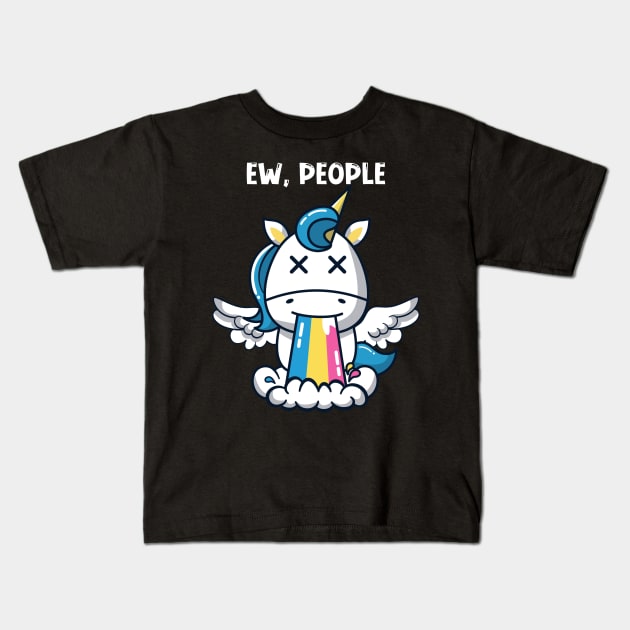 The Unicorny Misanthrope: A Rainbow of Disdain for Humanity Kids T-Shirt by Holymayo Tee